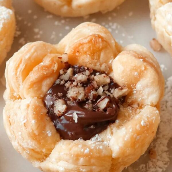 Fiori di pasta sfoglia alla nutella