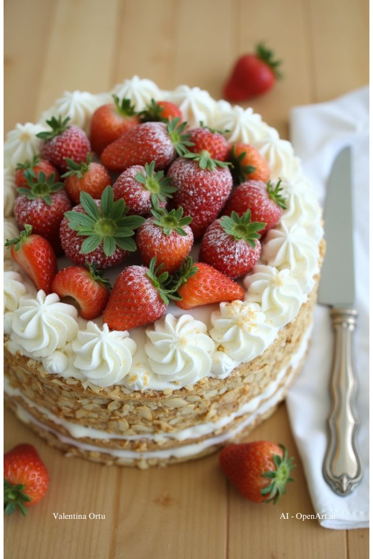 Torta Soffice Mandorle e Fragole con Nuvola di Chantilly