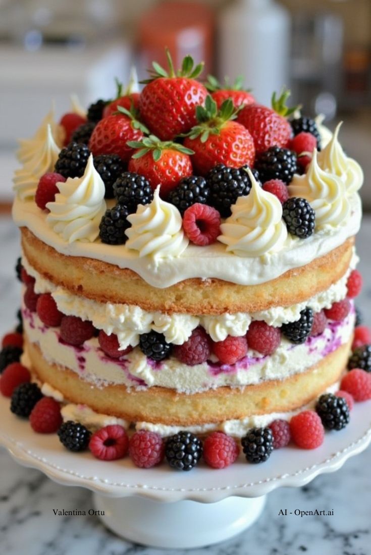 Torta Delizia ai Frutti di Bosco con Crema Panna e Mascarpone: Ricetta Golosa e Raffinata