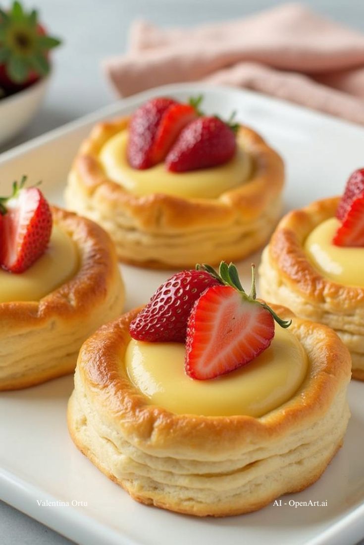Cestini di Sfoglia con Crema e Fragole: L'Eleganza Croccante che Conquista